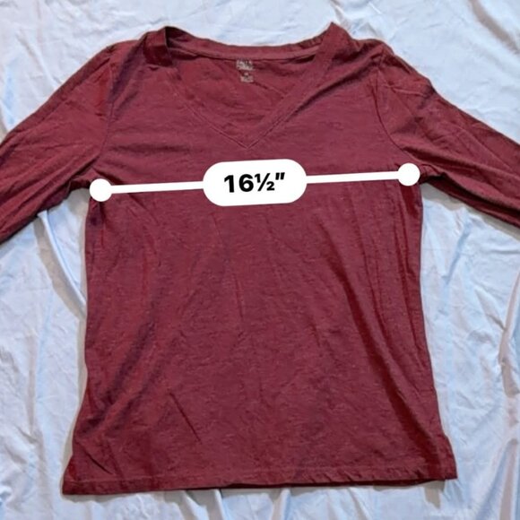 Bundle of FOUR Falls Creek brand Long Sleeve Vneck basic tops SIZE MEDIUM - Picture 11 of 13